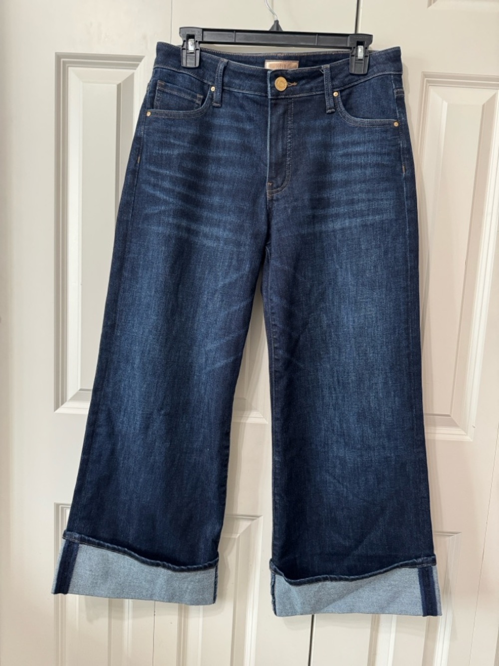 KUT FROM THE KLOTH Meg High Rise Fab Ab Wide Leg Roll Up Jeans - Picture 4 of 8